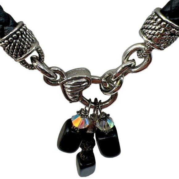 Black Beaded Necklace & Bracelet Set.  C3 - Picture 4 of 14